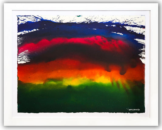 Wyland- Original Watercolor Painting on Deckle Edge Paper "Abstract"