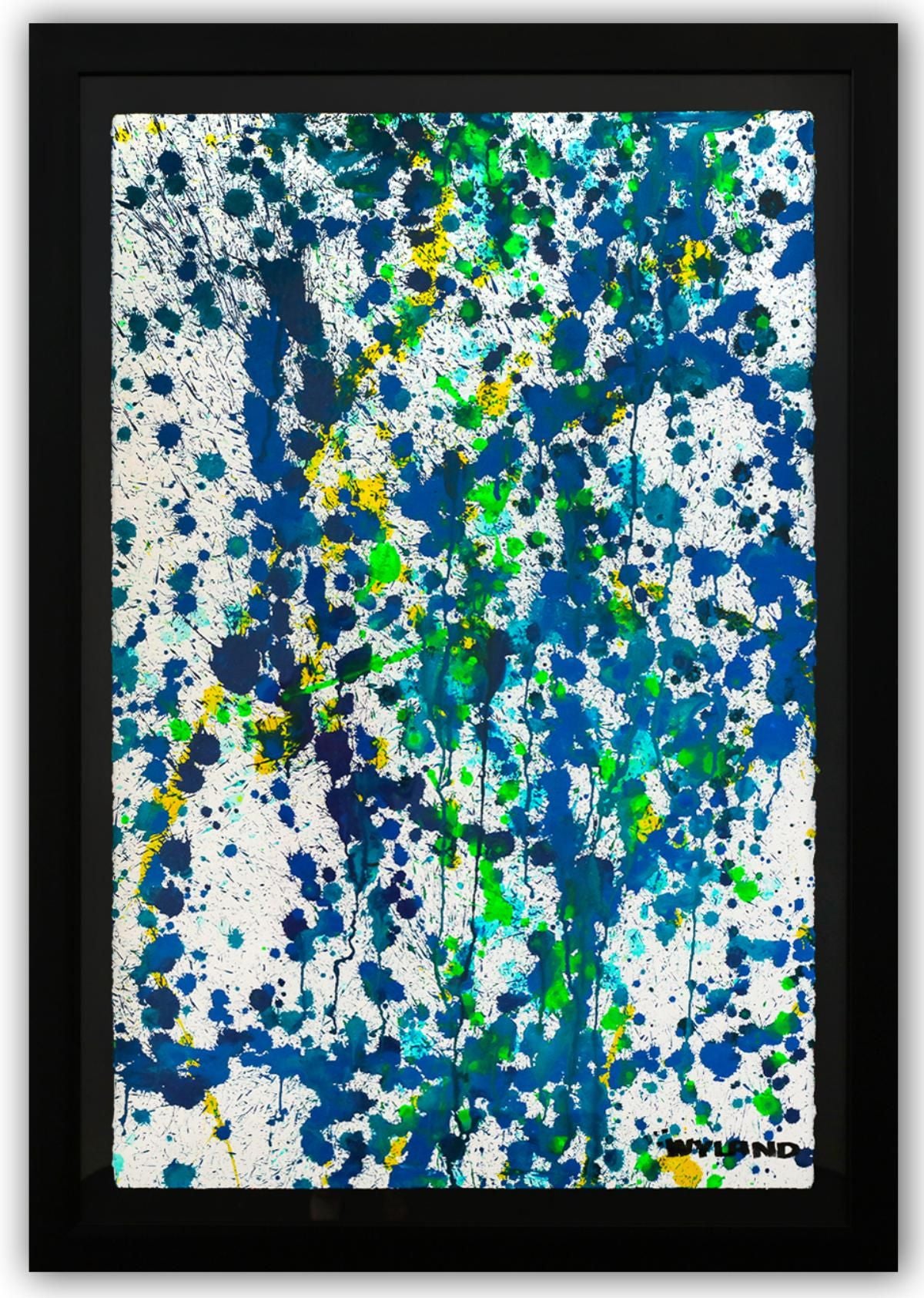 Wyland- Original Watercolor Painting on Deckle Edge Paper "Abstract Drip"