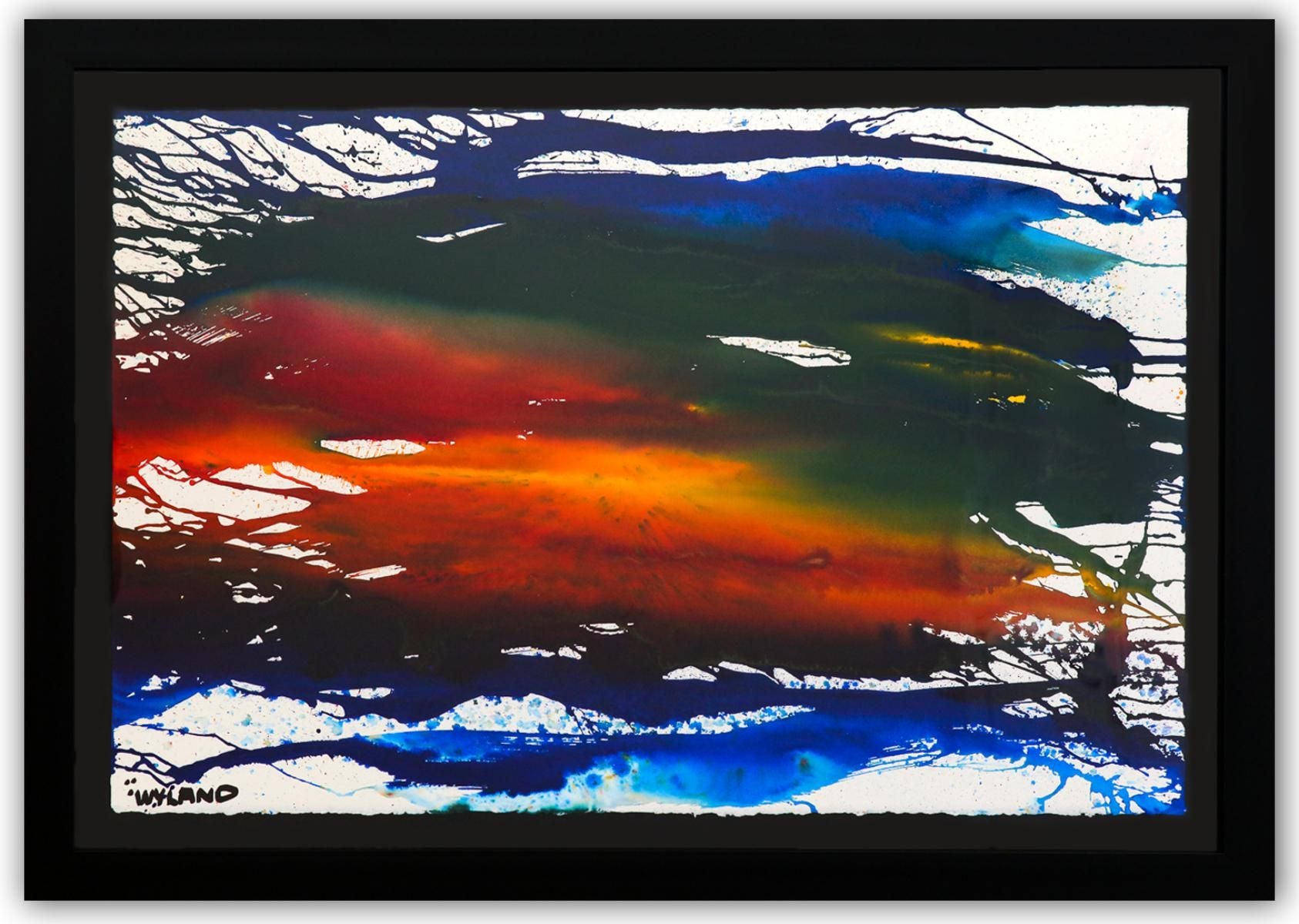 Wyland- Original Watercolor Painting on Deckle Edge Paper "Abstract"