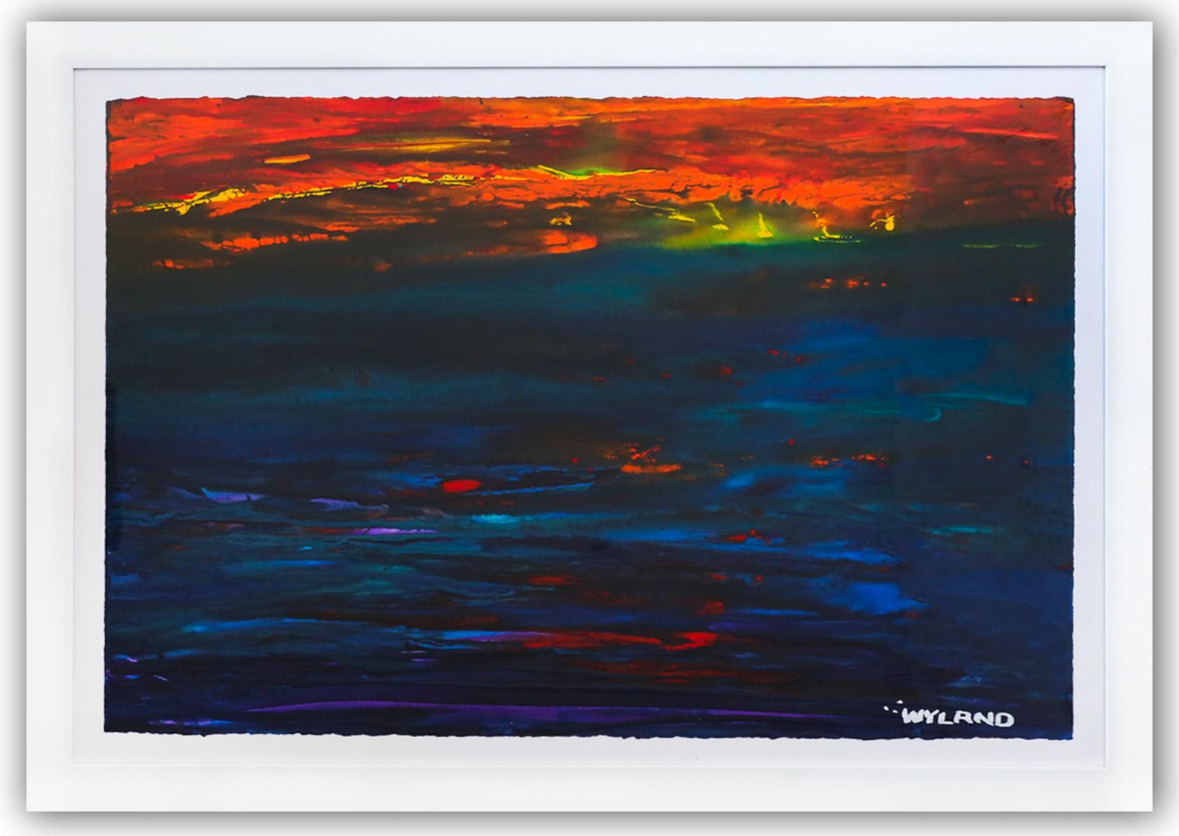 Wyland- Original Watercolor Painting on Deckle Edge Paper "Abstract"