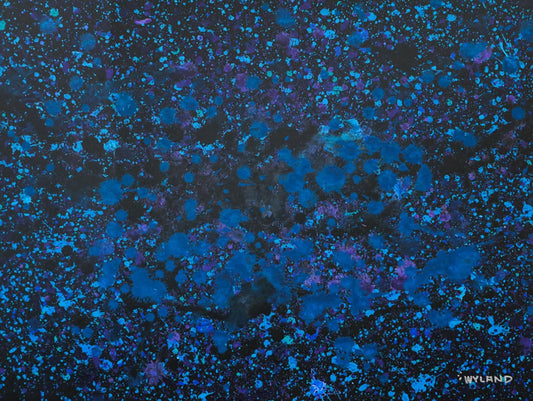 Wyland- Original Watercolor Painting on Deckle Edge Paper "Abstract Drip"