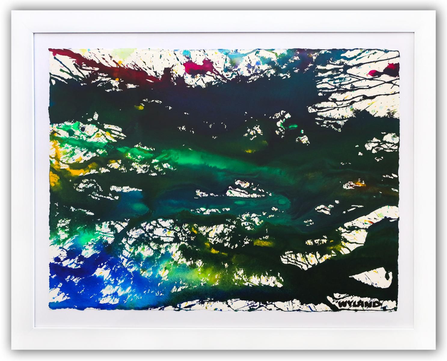 Wyland- Original Watercolor Painting on Deckle Edge Paper "Abstract"