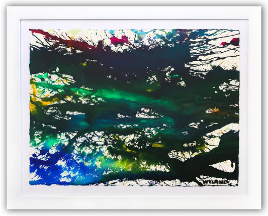 Wyland- Original Watercolor Painting on Deckle Edge Paper "Abstract"
