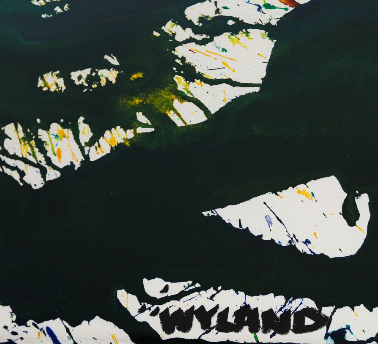 Wyland- Original Watercolor Painting on Deckle Edge Paper "Abstract"