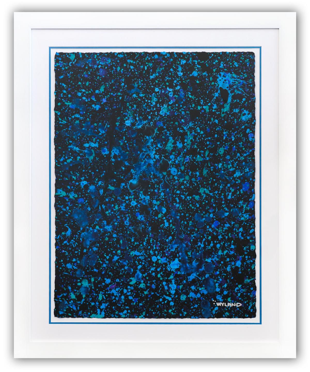 Wyland- Original Watercolor Painting on Deckle Edge Paper "Abstract Drip"