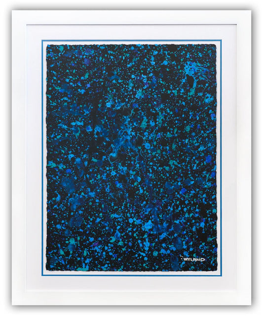 Wyland- Original Watercolor Painting on Deckle Edge Paper "Abstract Drip"