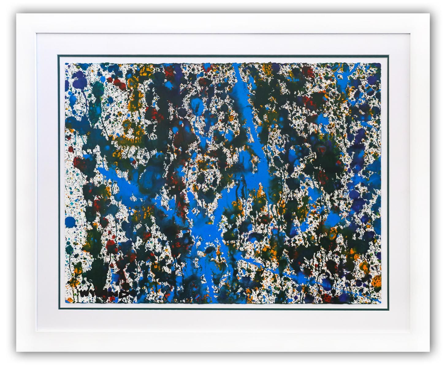 Wyland- Original Watercolor Painting on Deckle Edge Paper "Abstract Drip"