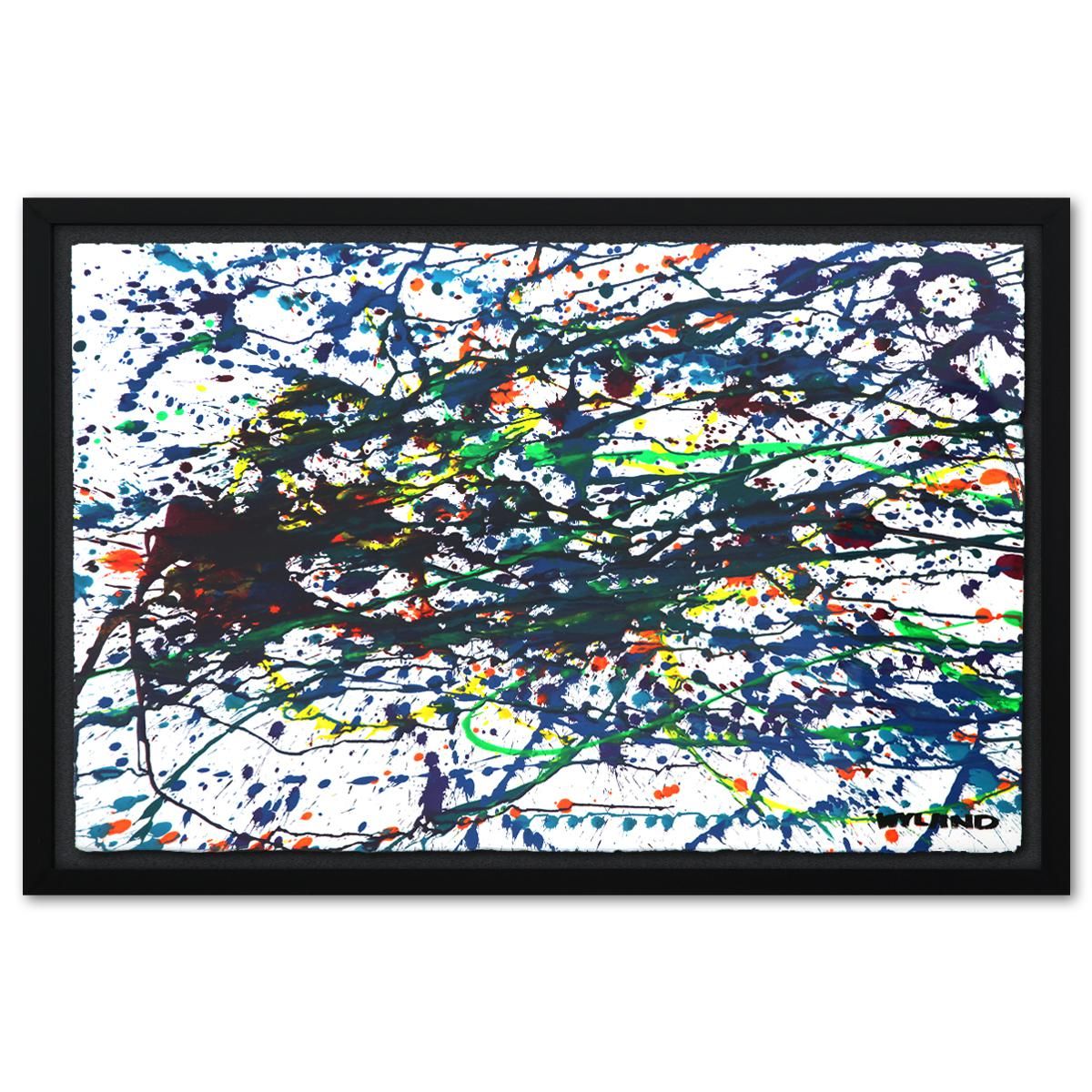 Wyland- Original Watercolor Painting on Deckle Edge Paper "Abstract Drip"