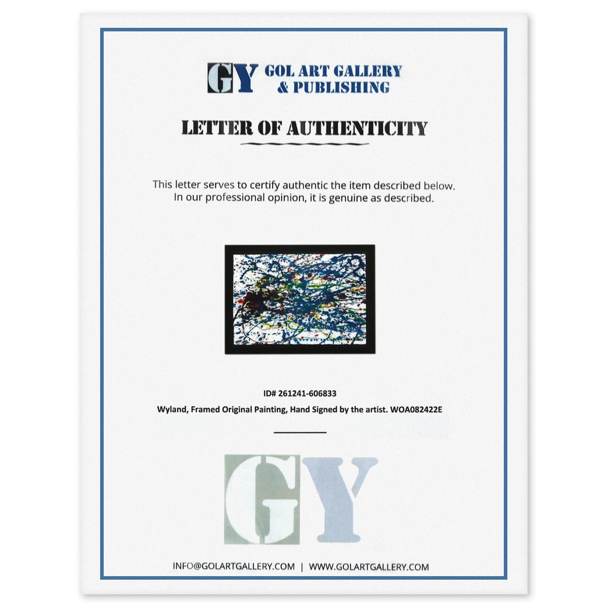 Wyland- Original Watercolor Painting on Deckle Edge Paper "Abstract Drip"