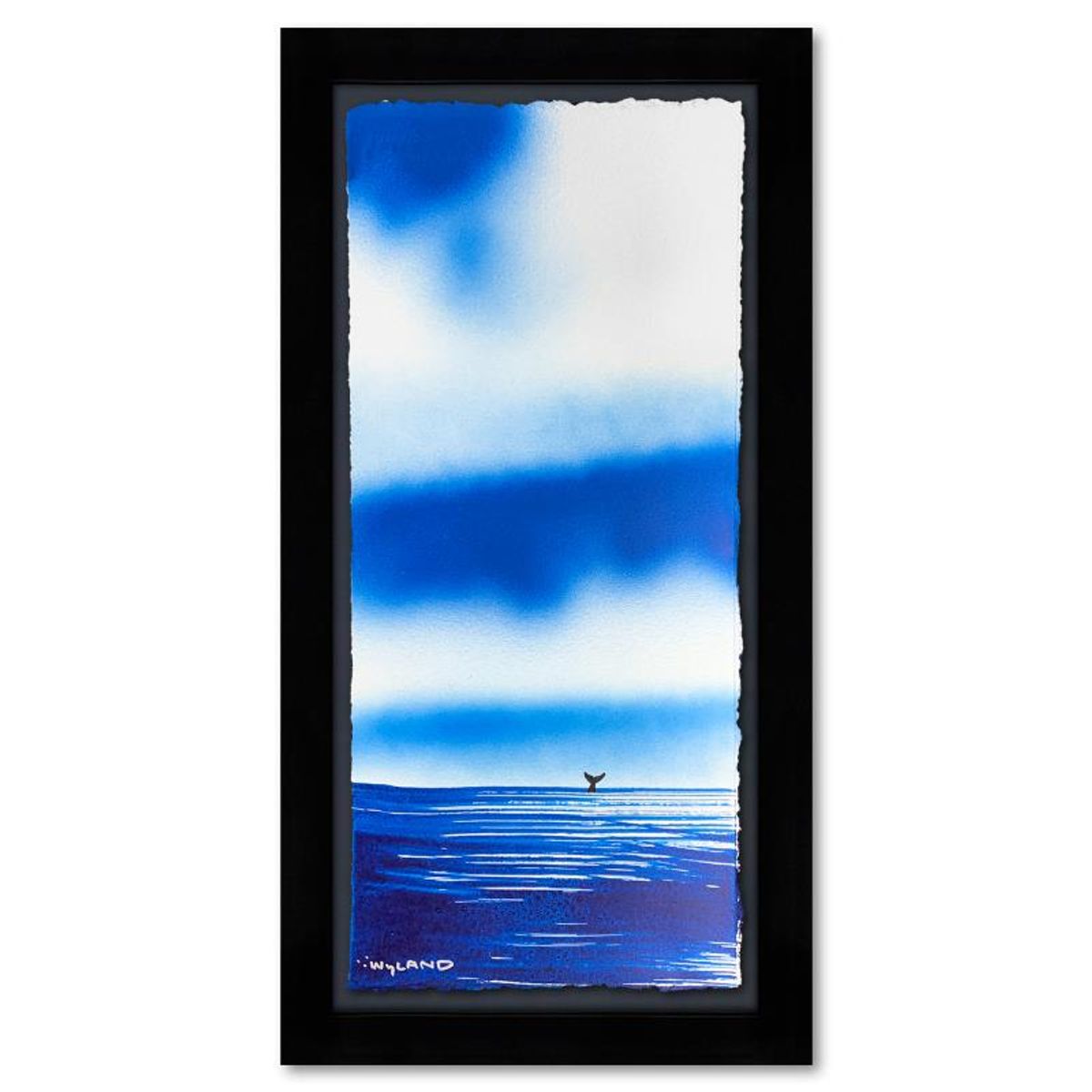 Wyland- Original Watercolor Painting on Deckle Edge Paper "Fluke"