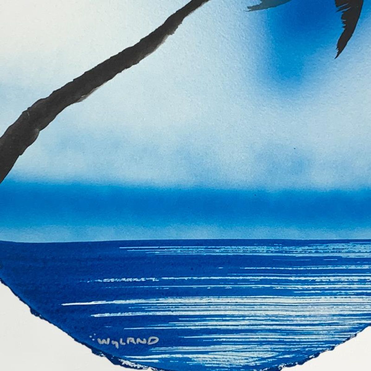 Wyland- Original Watercolor Painting on Deckle Edge Paper "Palm Trees"