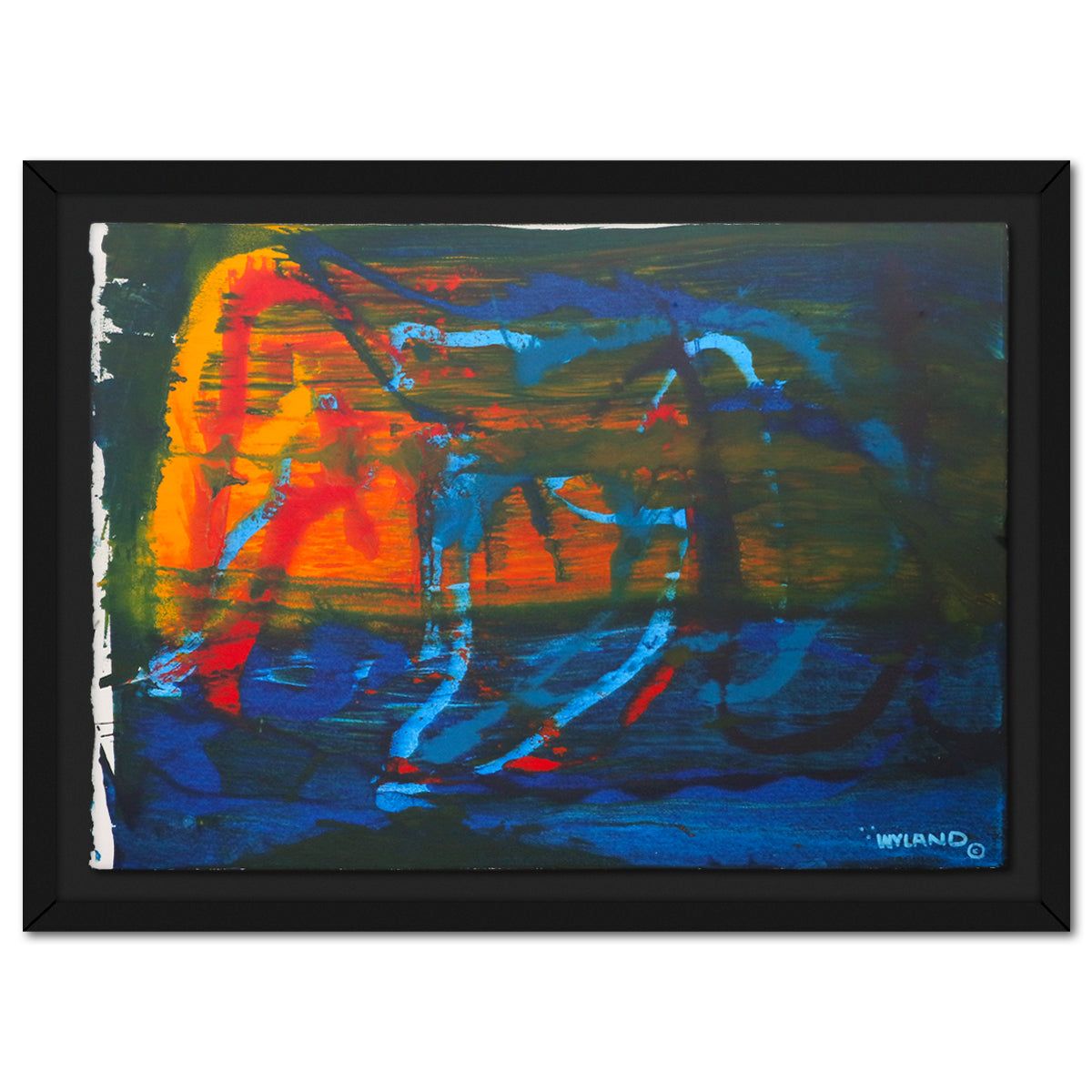 Wyland- Original Watercolor Painting on Deckle Edge Paper "Abstract"