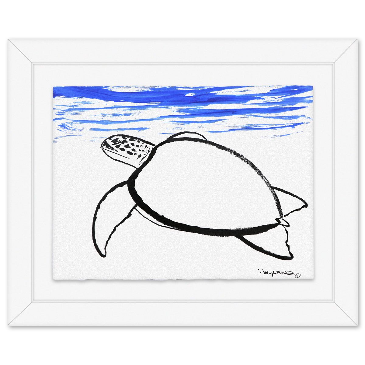 Wyland- Original Sumi Ink Painting "Turtle"