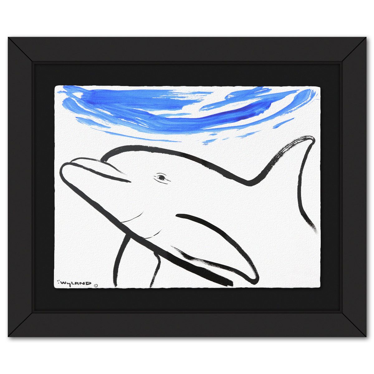 Wyland- Original Sumi Ink Painting "Dolphin"