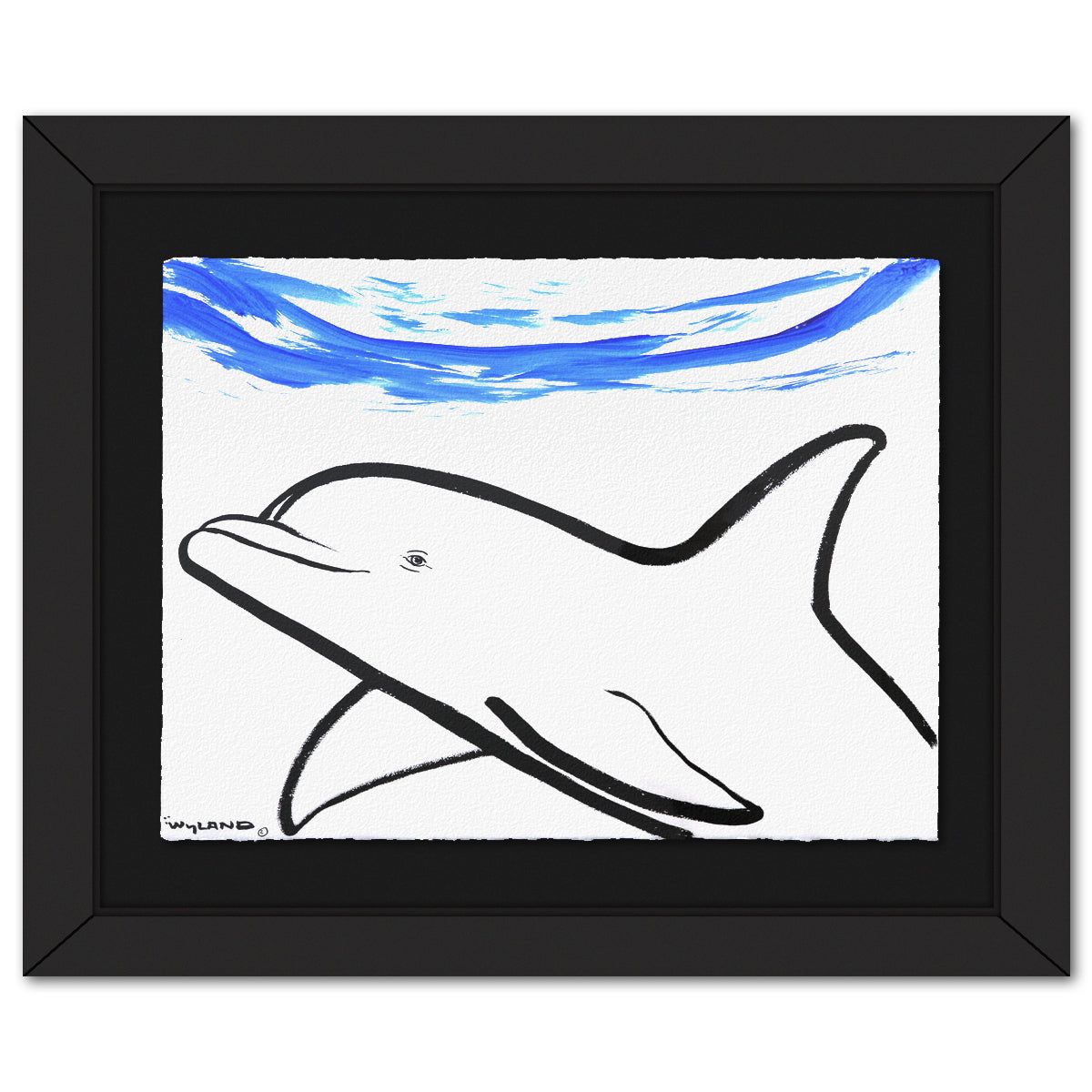 Wyland- Original Sumi Ink Painting "Dolphin"