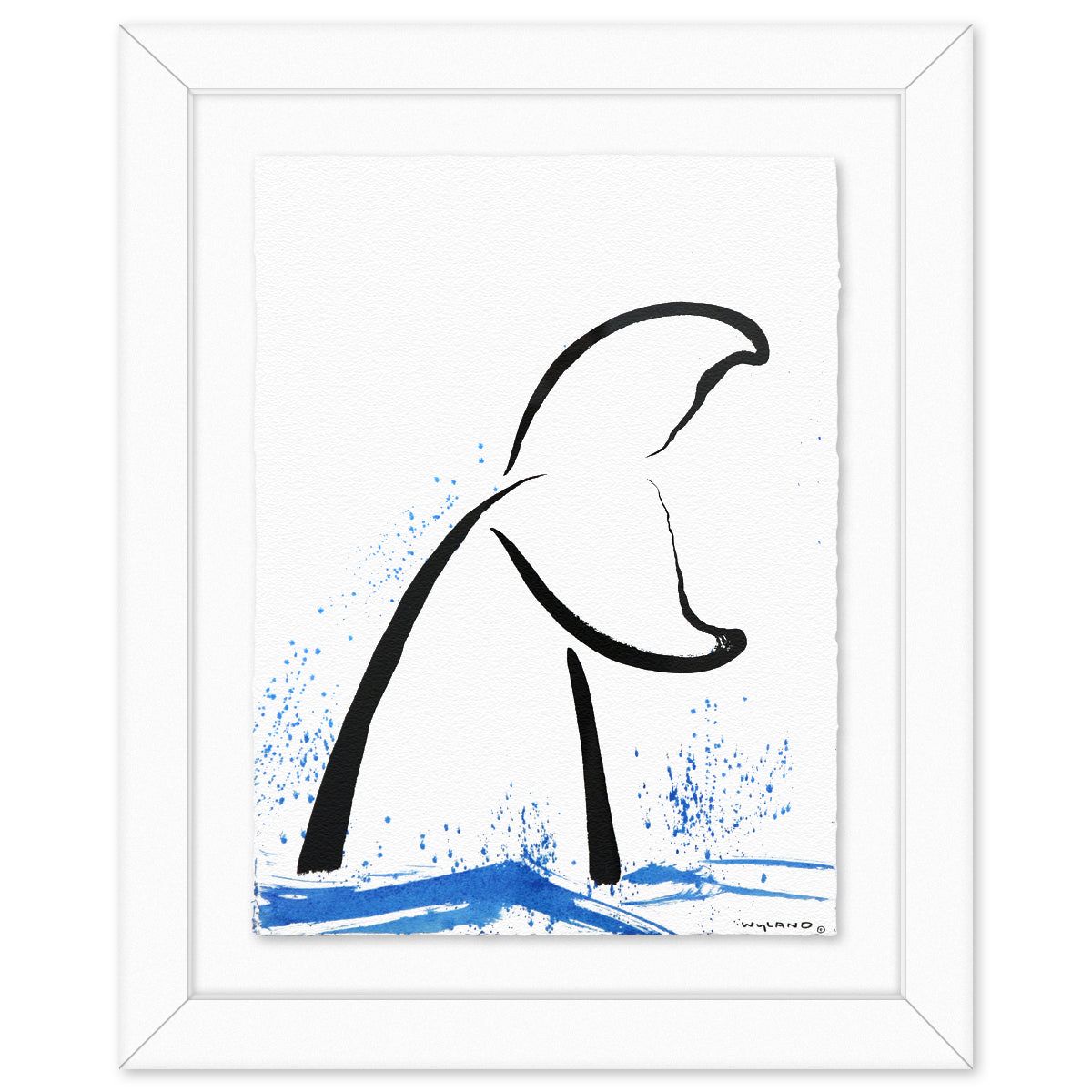 Wyland- Original Sumi Ink Painting "Whale Tail"