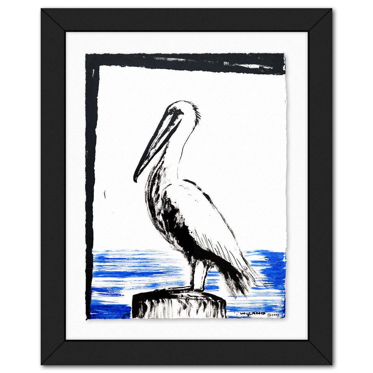 Wyland- Original Sumi Ink Painting "Pelican"