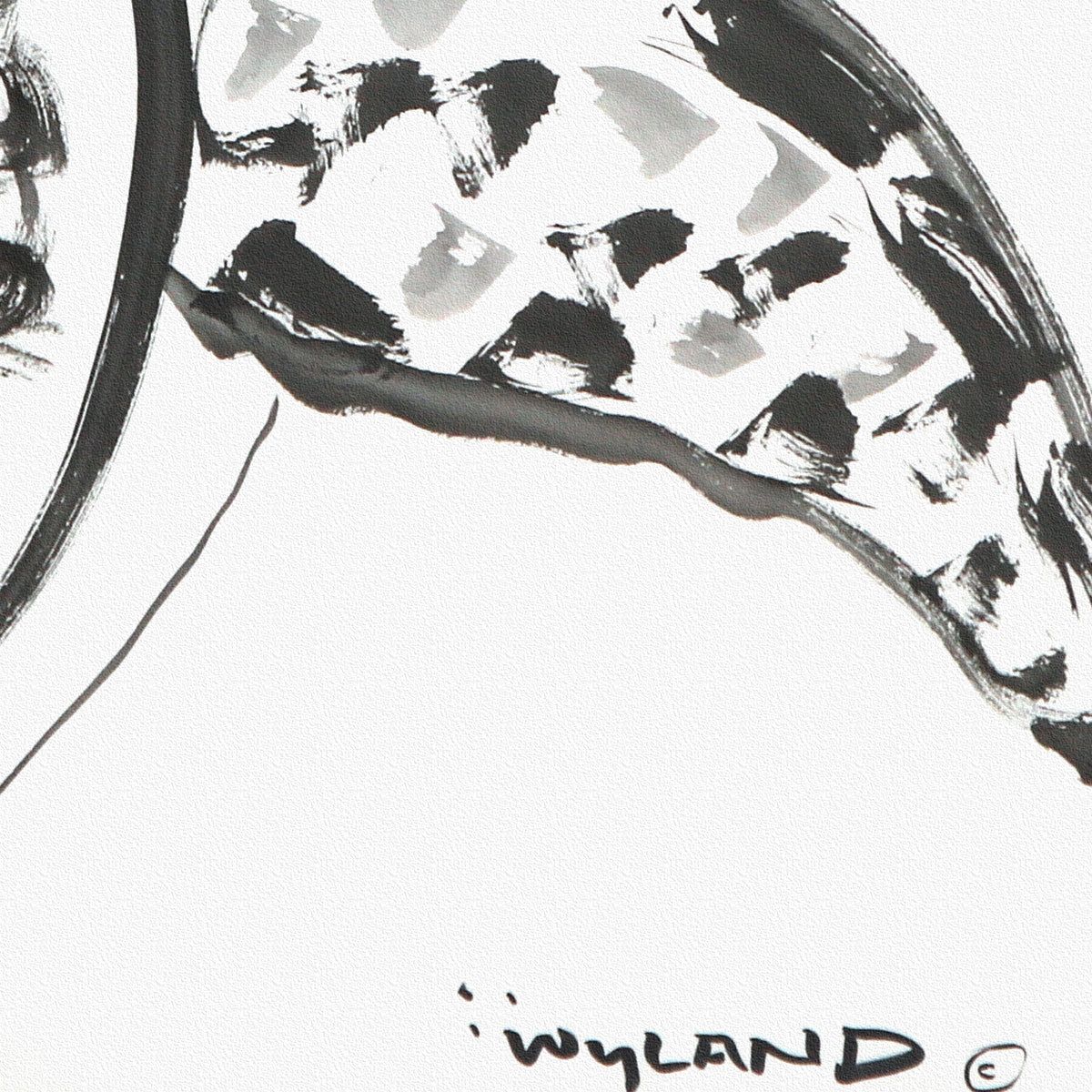 Wyland- Original Sumi Ink Painting "Turtle"