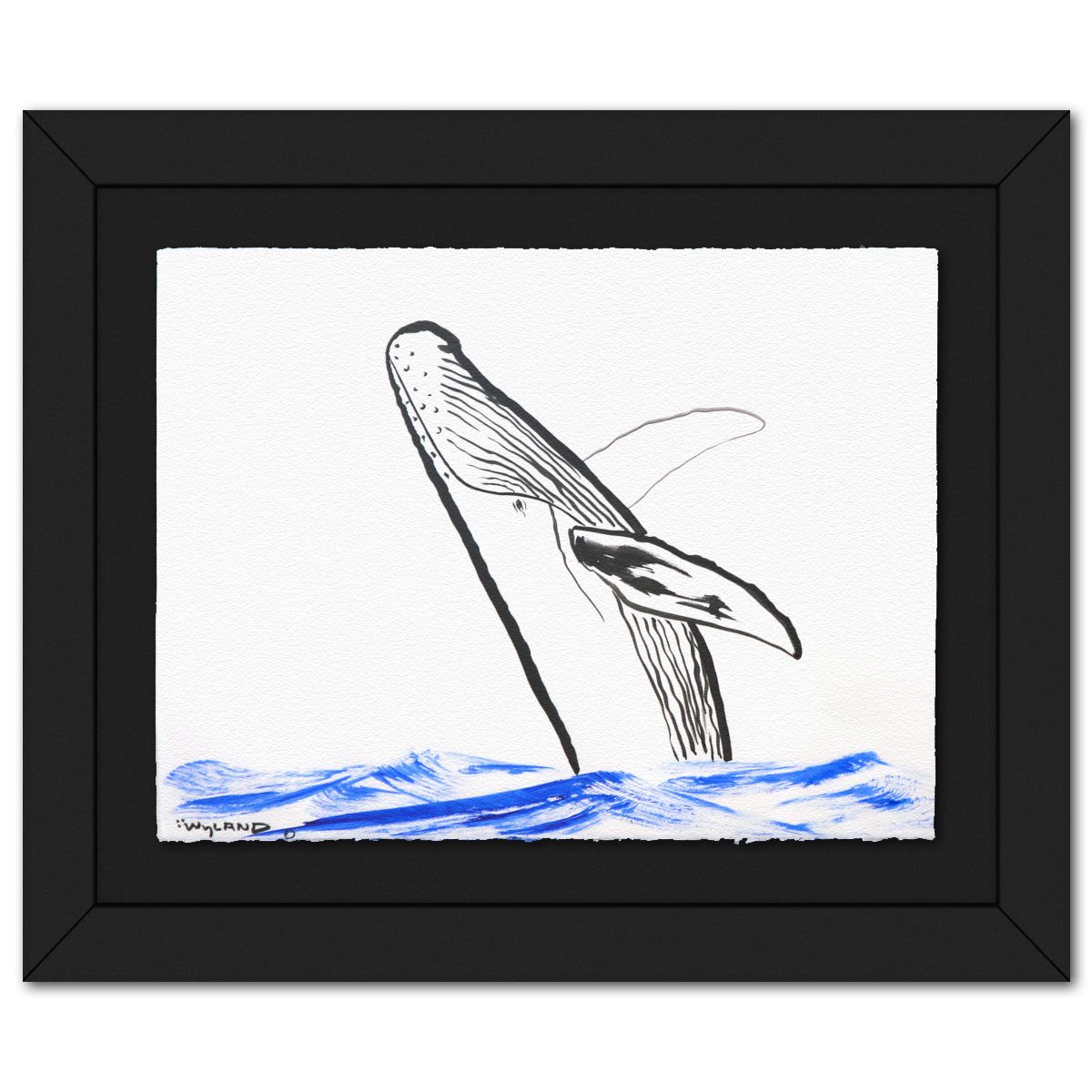 Wyland- Original Sumi Ink Painting "Humpback"