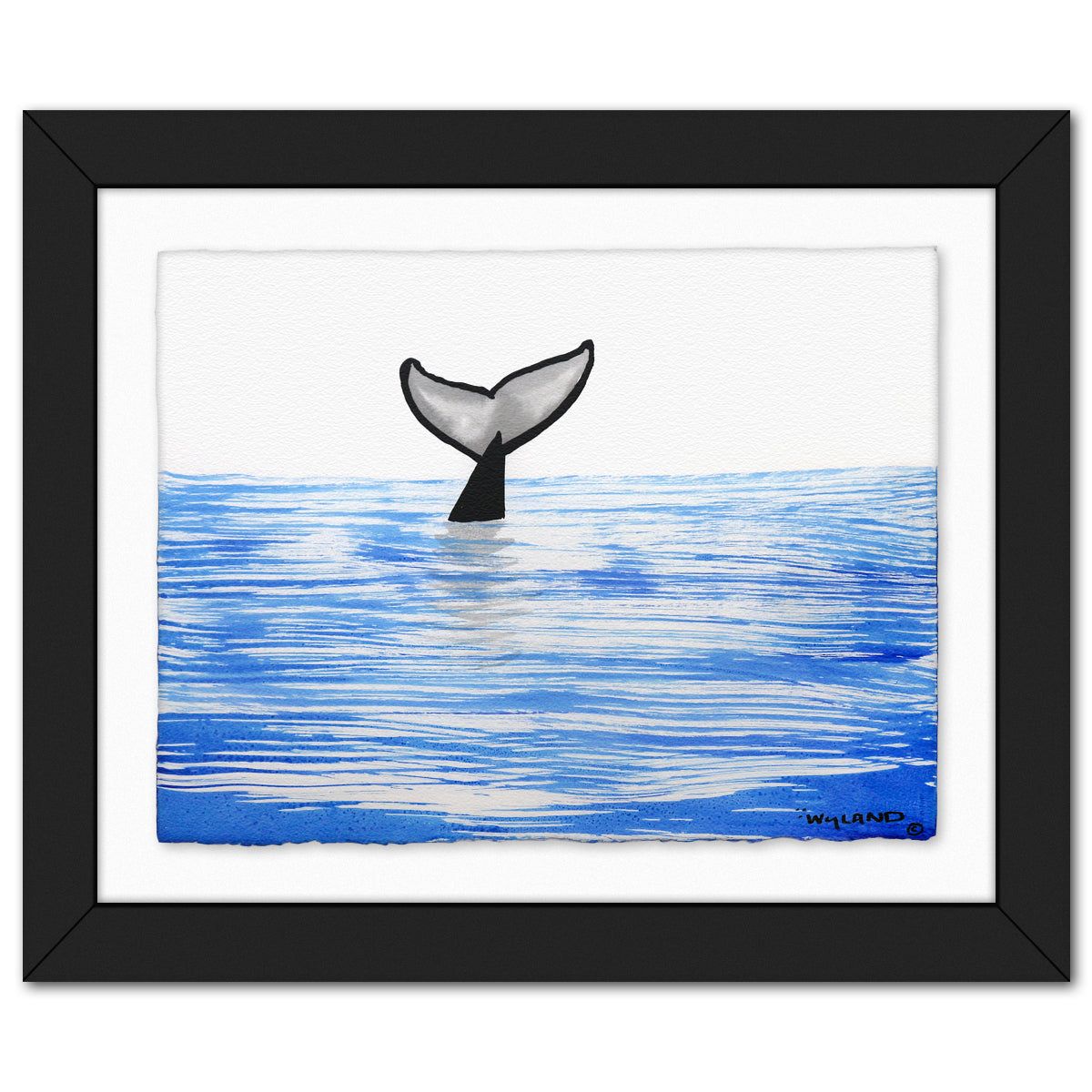 Wyland- Original Sumi Ink Painting "Whale Tail"