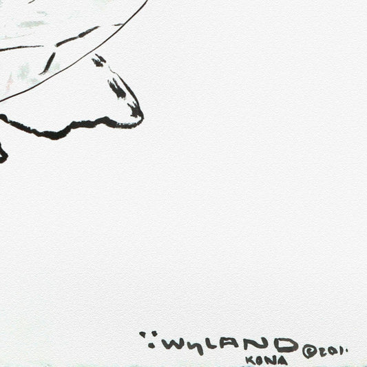 Wyland- Original Sumi Ink Painting "Turtle"