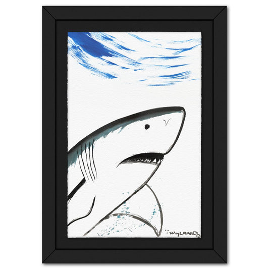 Wyland- Original Sumi Ink Painting "Shark"