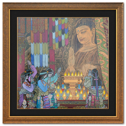 Zu Ming Ho- Original Acrylic on Chinese Rice Paper "Prayer For the People"