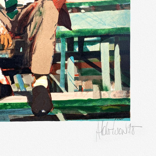 Aldo Luongo, "Conversation" Hand Signed Limited Edition Lithograph, AP Numbered 18/35 with Letter of Authenticity.
