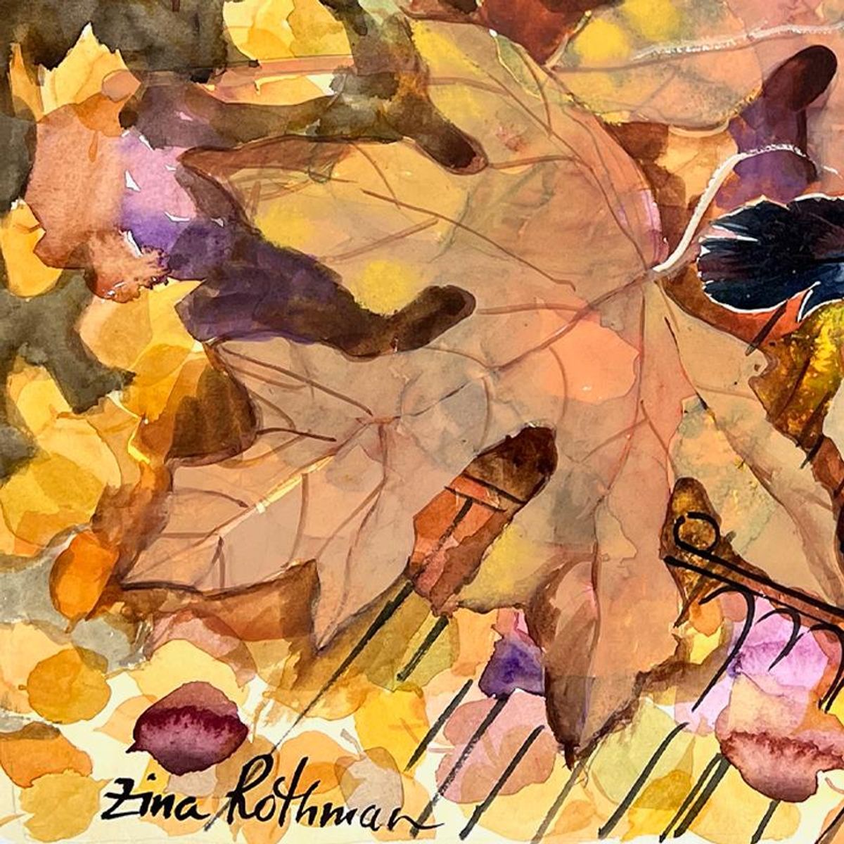 Zina Roitman, Hand Signed Original Painting with Letter of Authenticity.
