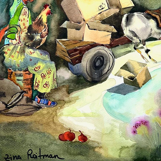 Zina Roitman, Hand Signed Original Painting with Letter of Authenticity.