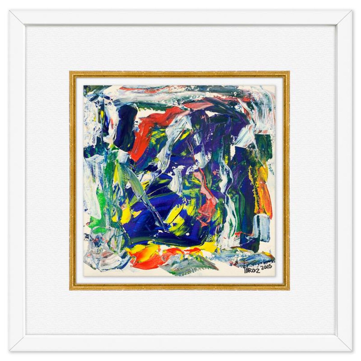 Yuroz, Framed Original Painting, Hand Signed with Letter of Authenticity.