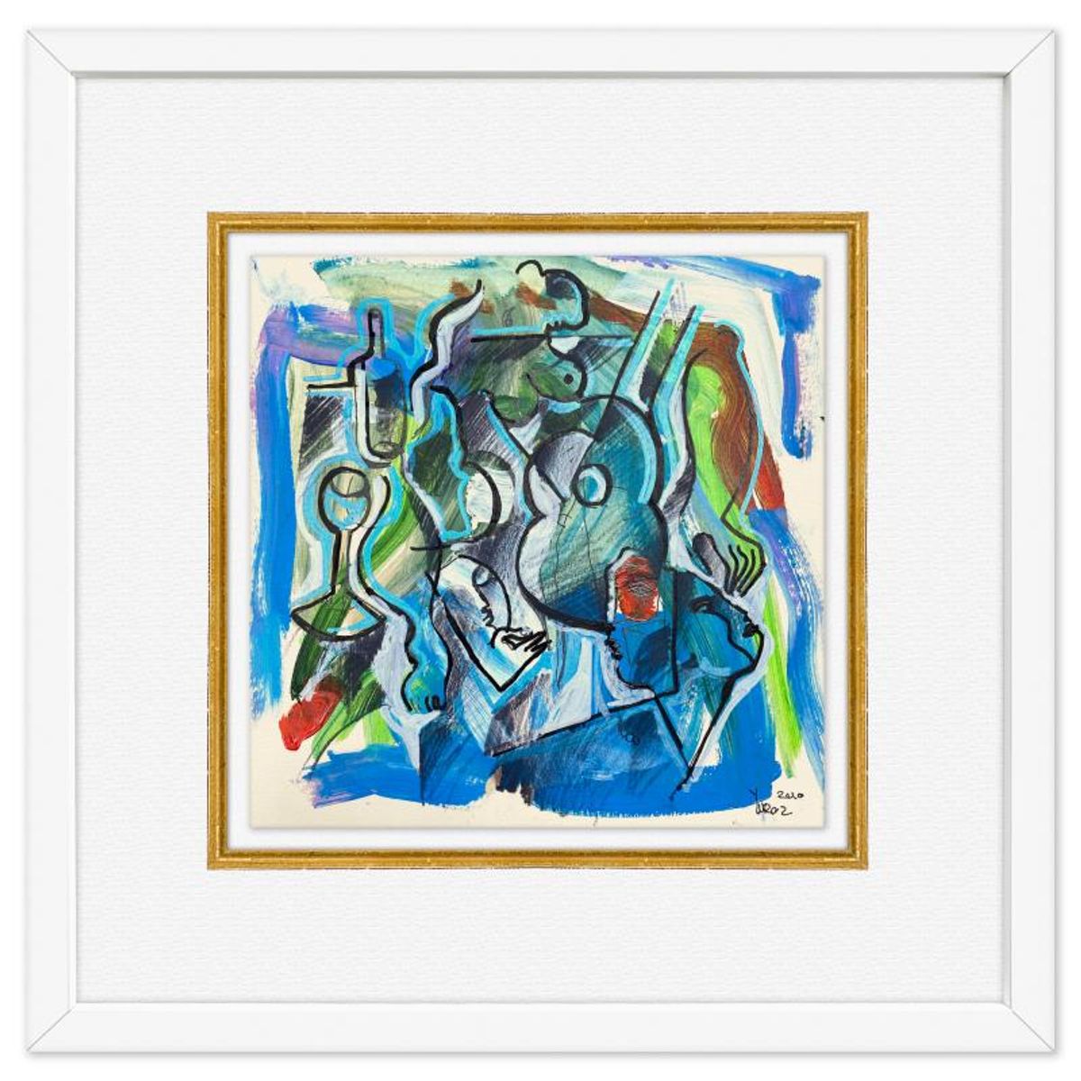 Yuroz, Framed Original Painting, Hand Signed with Letter of Authenticity.