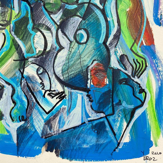 Yuroz, Framed Original Painting, Hand Signed with Letter of Authenticity.
