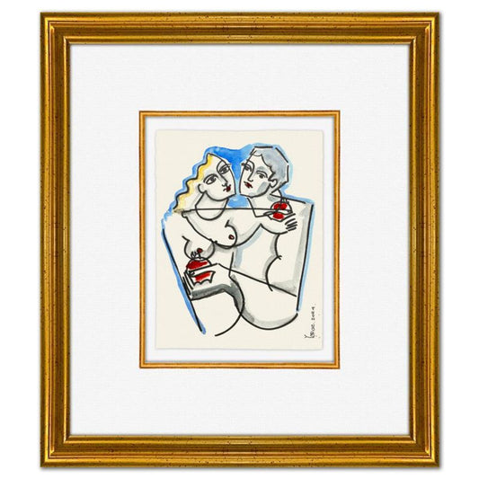 Yuroz, Framed Original Painting, Hand Signed with Letter of Authenticity.