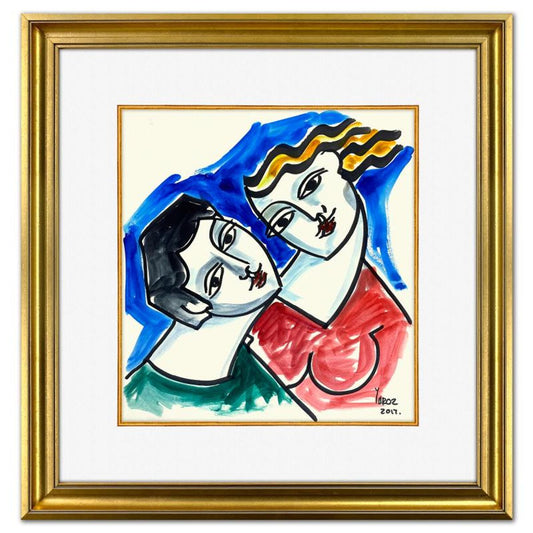 Yuroz, Framed Original Painting, Hand Signed with Letter of Authenticity.