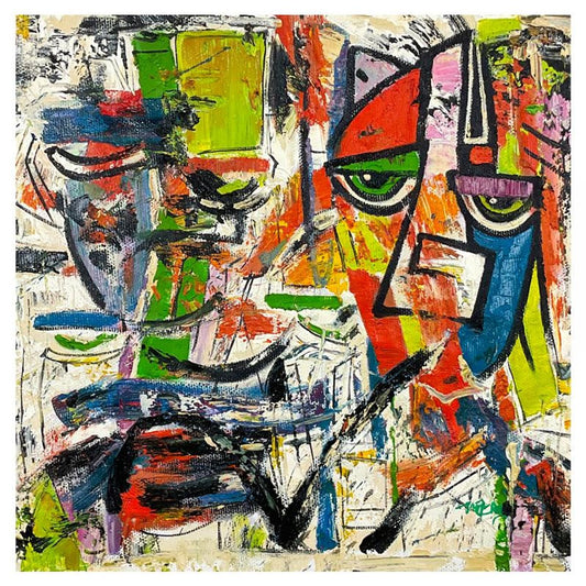 Zahra, Original Acrylic Painting on Canvas (24" x 24"), Hand Signed with Letter of Authenticity