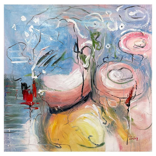 Zahra, Original Acrylic Painting on Canvas (44" x 44"), Hand Signed with Letter of Authenticity