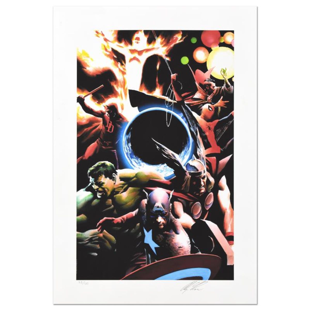 Marvel Comics, "Earth X" Limited Edition Giclee, Numbered and Hand Signed by Alex Ross with Letter of Authenticity.