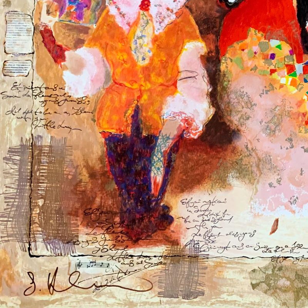 Alexander Galtchansky (1959-2008) and Tanya Wissotzky (1959-2006), "Love and Romance" Hand Signed Limited Edition Serigraph on Paper with Letter of Authenticity.