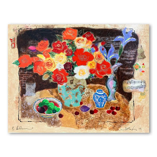 Alexander Galtchansky (1959-2008) and Tanya Wissotzky (1959-2006), "Chinese Vase" Hand Signed Limited Edition Serigraph on Paper with Letter of Authenticity.