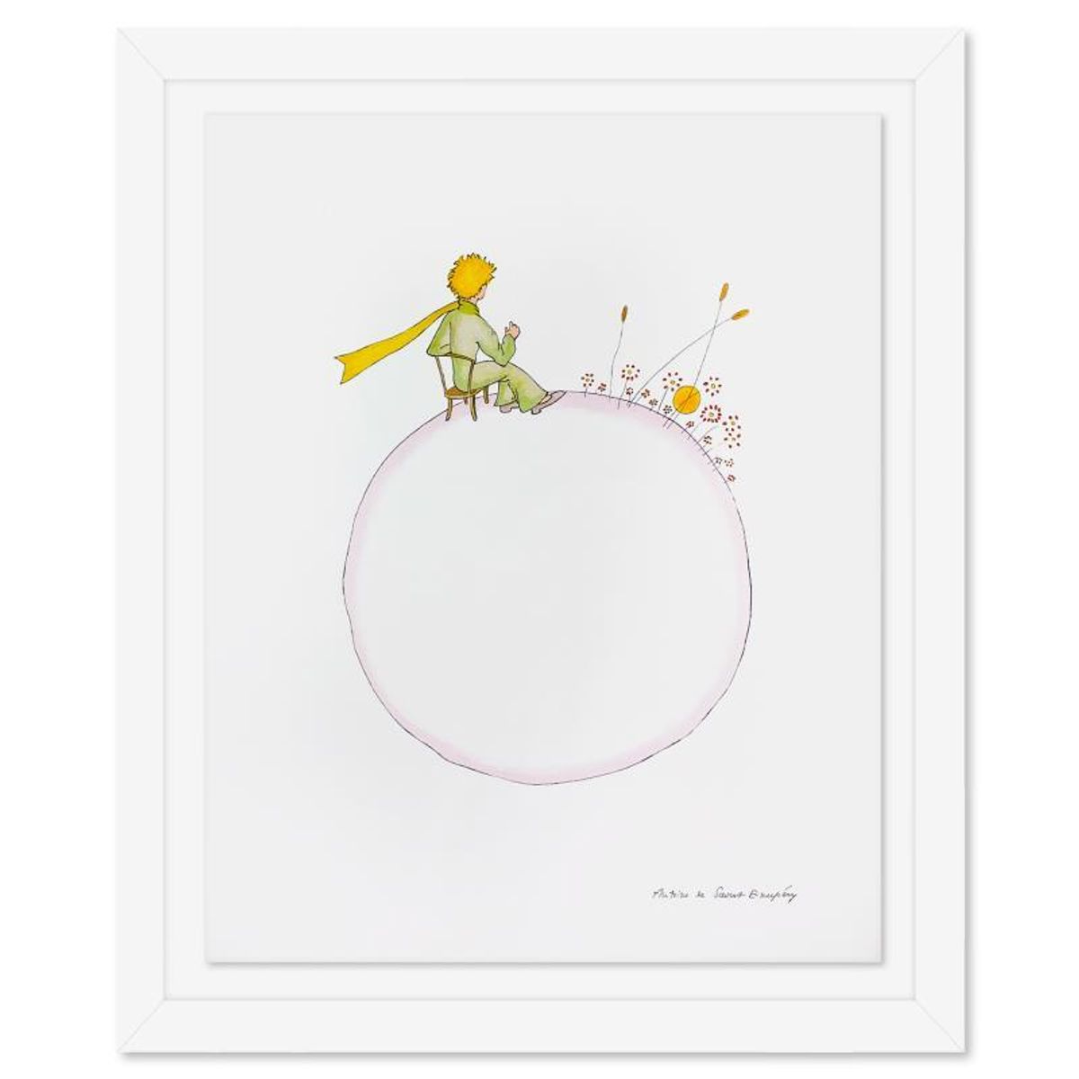 Antoine de Saint-Exupery 1900-1944 (After), "The Little Prince And The Sunset" Framed Limited Edition Lithograph with Certificate of Authenticity.