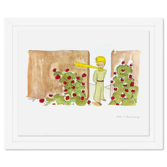 Antoine de Saint-Exupery 1900-1944 (After), "The Little Prince In The Garden" Framed Limited Edition Lithograph with Certificate of Authenticity.