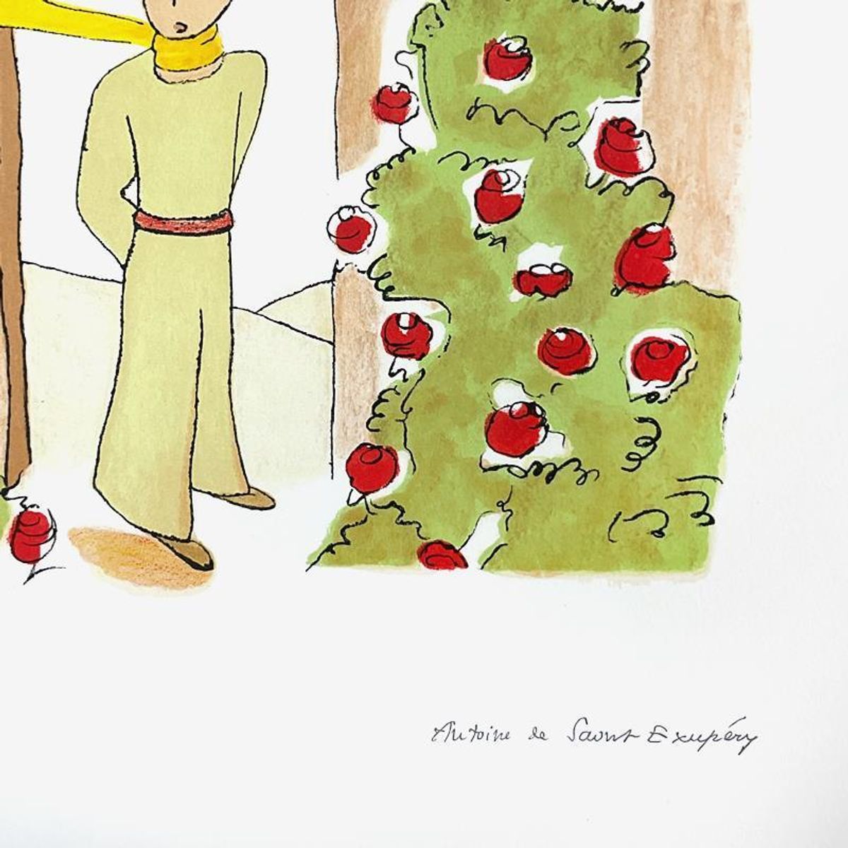 Antoine de Saint-Exupery 1900-1944 (After), "The Little Prince In The Garden" Framed Limited Edition Lithograph with Certificate of Authenticity.