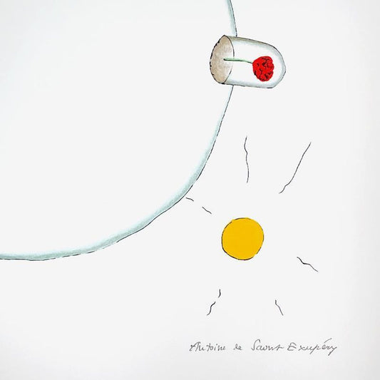 Antoine de Saint-Exupery 1900-1944 (After), "The Little Prince's Volcano" Framed Limited Edition Lithograph with Certificate of Authenticity.