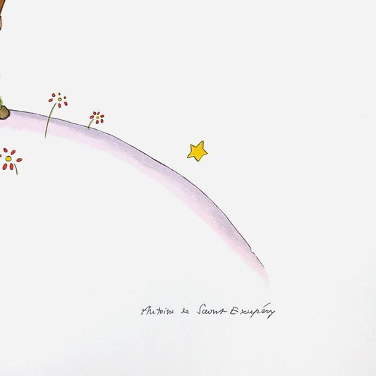 Antoine de Saint-Exupery 1900-1944 (After), "The Little Prince On His Planet" Framed Limited Edition Lithograph with Certificate of Authenticity.