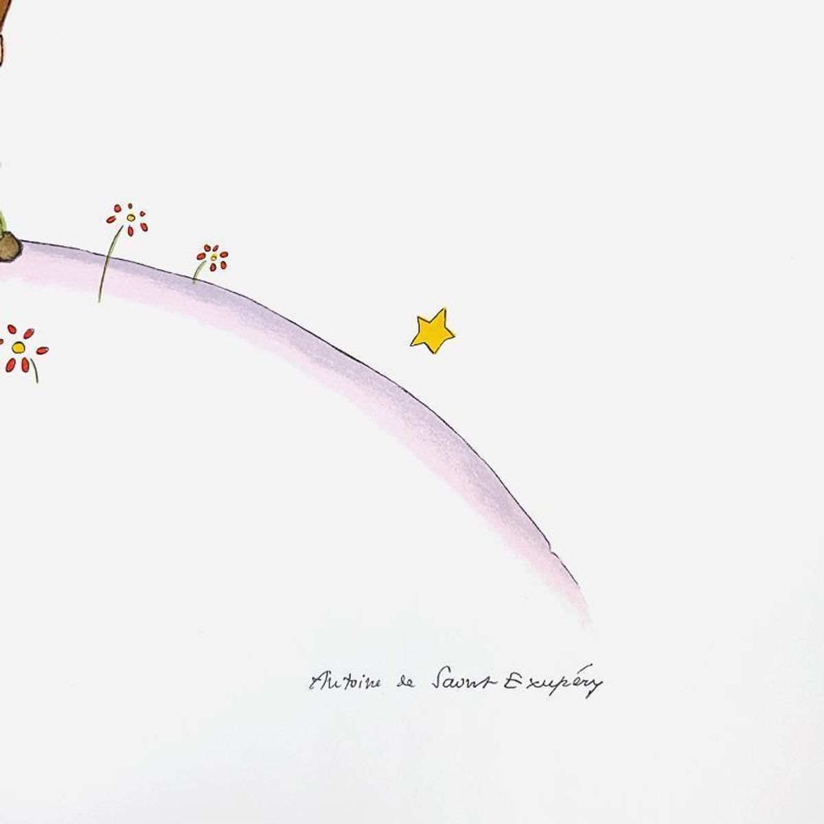 Antoine de Saint-Exupery 1900-1944 (After), "The Little Prince On His Planet" Framed Limited Edition Lithograph with Certificate of Authenticity.