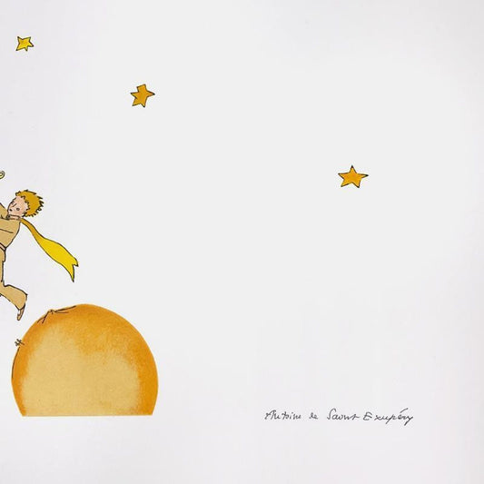 Antoine de Saint-Exupery 1900-1944 (After), "The Little Prince Flying Away" Framed Limited Edition Lithograph with Certificate of Authenticity.