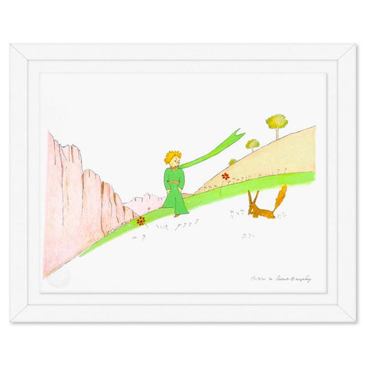 Antoine de Saint-Exupery 1900-1944 (After), "The Little Prince And The Fox" Framed Limited Edition Lithograph with Certificate of Authenticity