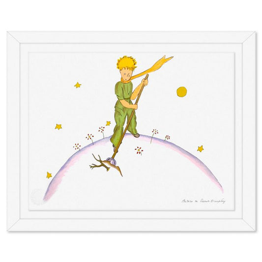 Antoine de Saint-Exupery 1900-1944 (After), "The Little Prince On His Planet" Framed Limited Edition Lithograph with Certificate of Authenticity