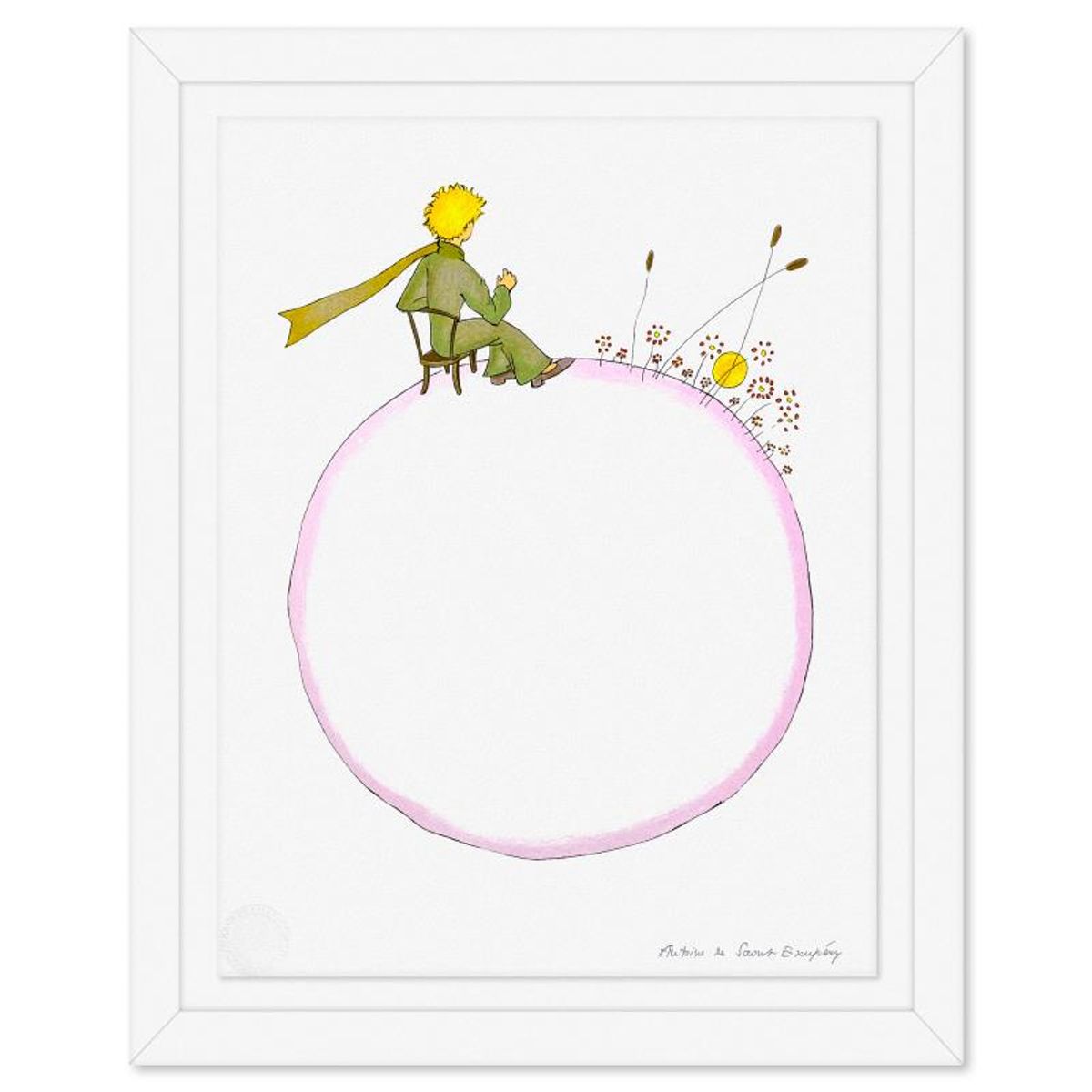 Antoine de Saint-Exupery 1900-1944 (After), "The Little Prince And The Sunset" Framed Limited Edition Lithograph with Certificate of Authenticity